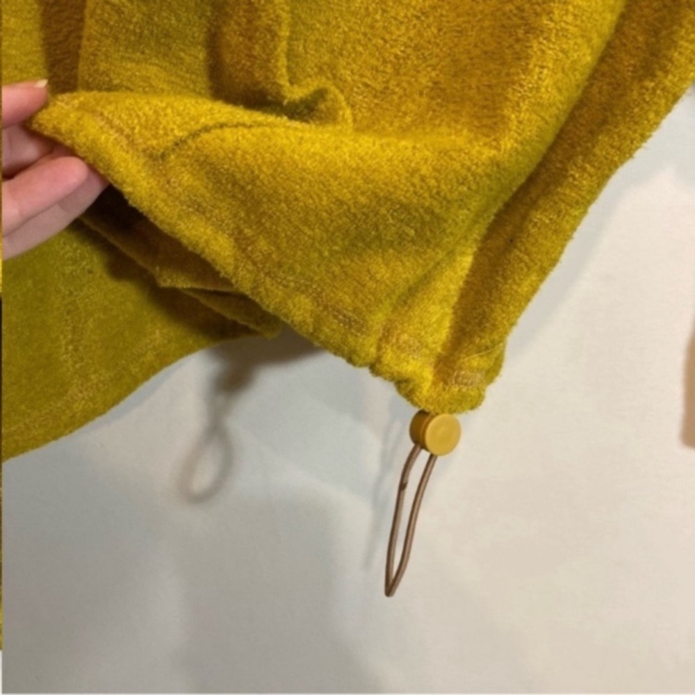 OldNavy Half Zip Up Terry Towel Fleece Sweater Size Large Chartreuse - Picture 9 of 10